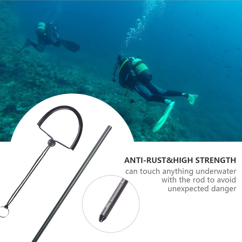 ORCATORCH Scuba Diving Pointer 13 inchs Aluminum Alloy Lobster Tickle Pointer Underwater Shaker Noise Maker Dive Stick Rod with Lanyard Multifunctional Scuba Diving Accessories - Image 4